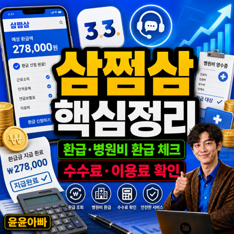 삼쩜삼 환급 핵심정리 세금 환급·병원비 환급·이용료·고객센터까지 한눈에 보기