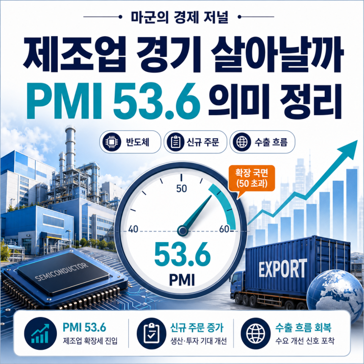  한국 제조업 PMI 53.6 경기 회복 신호일까