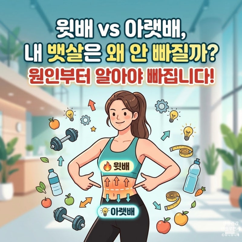 윗뱃살 아랫뱃살 원인 다르다? 유형별 맞춤 뱃살 빼는 운동법 공개
