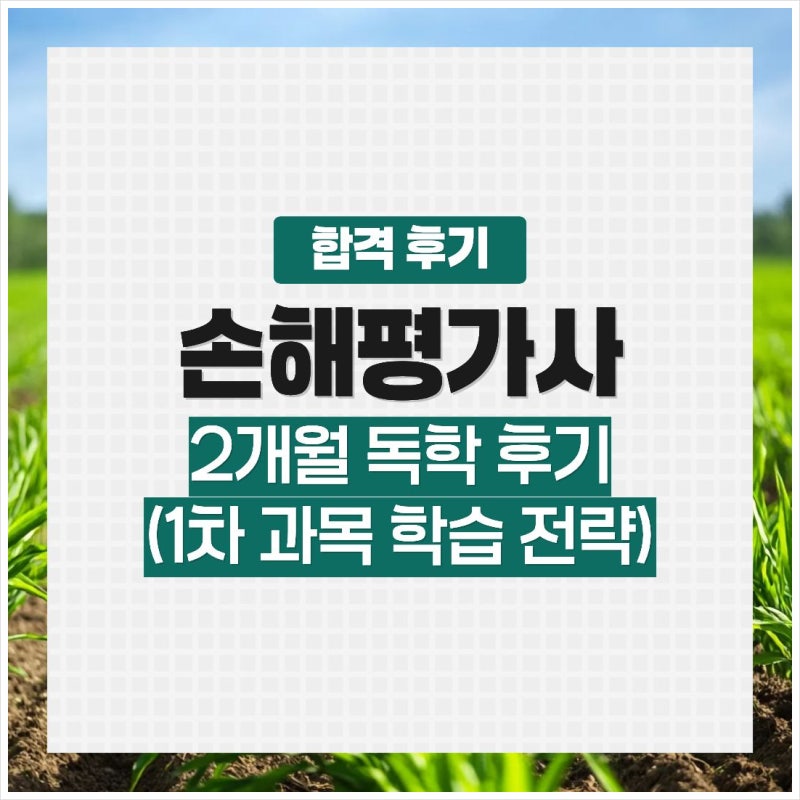 손해평가사 2개월 독학 후기(1차 과목 학습 전략)