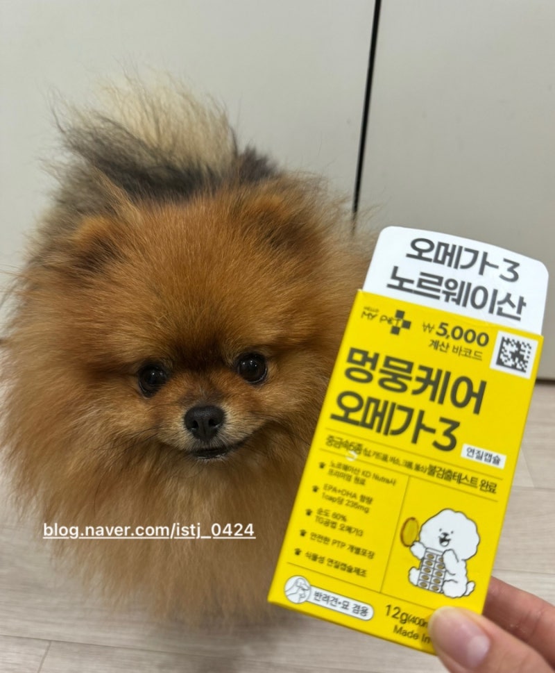 다이소추천템 [헬로마이펫 멍뭉케어 오메가-3] 5천원의 행복! 노르웨이산 오메가 3 강아지 영....