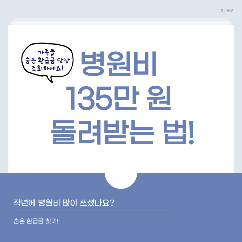 [숨은 돈 찾기] 평균 135만 원! 건강보험료 본인부담상한제 병원비 환급금 무료 조회 및 신청 ....
