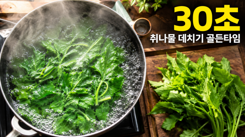 취나물무침 데치기 30초 vs 3분, 식감 살리는 진짜 비법 (2026년 봄나물 시즌 기준)