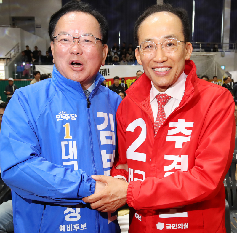 대구시장 선거, 김부겸 추경호 1% 차이로 초접전