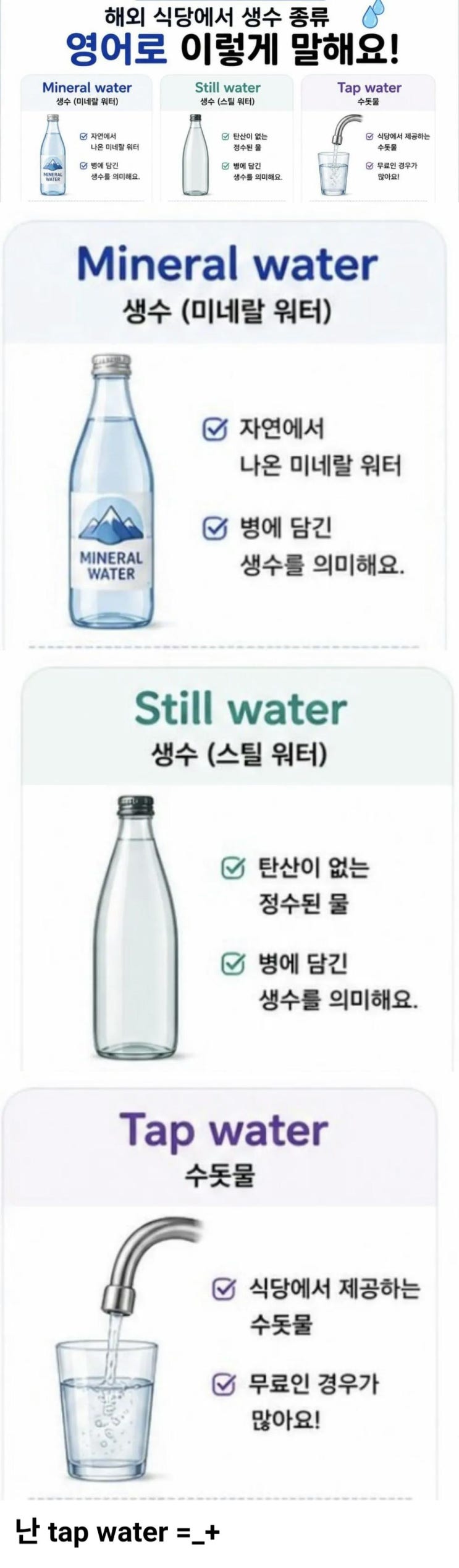  해외에서 water 주문할 때 이것만 알자!