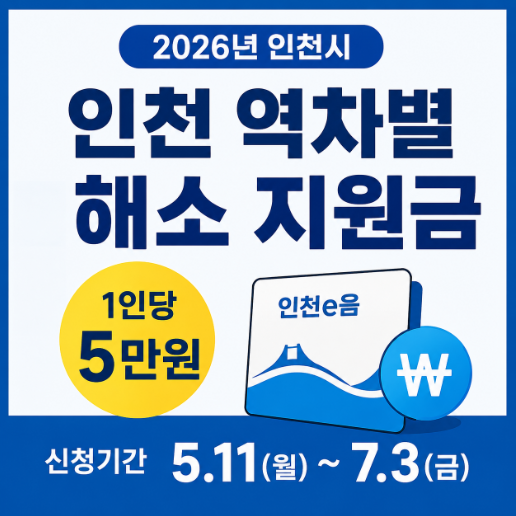  인천 역차별 해소 지원금 신청방법 총정리｜대상·5만원·인천e음 사용처 안내