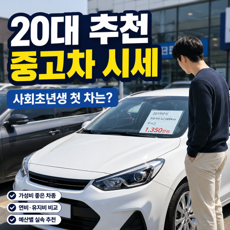 20대 추천 중고차 시세, 사회초년생 첫 차 기준으로 정리