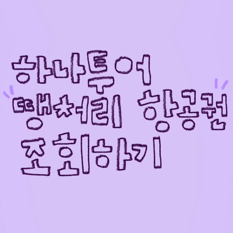 하나투어 땡처리항공권 예약번호 확인하는 방법 | 제주항공 사전서비스 예약하기