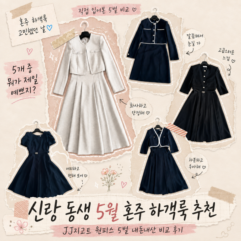신랑 동생 5월 혼주 하객룩 추천｜JJ지고트 원피스 5벌 내돈내산 비교 후기