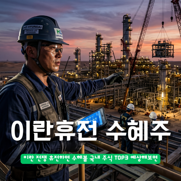  이란 전쟁 휴전하면 수혜볼 국내 주식 TOP3 예상해보면