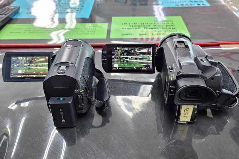 직캠용 캠코더 소니 AX43A ,캐논 HF G70 용산디지털카메라에서 비교