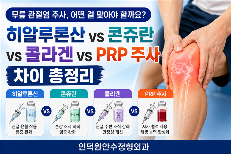 인덕원역 추천 정형외과) 무릎 관절염 주사, 어떤 걸 맞아야 할까요?