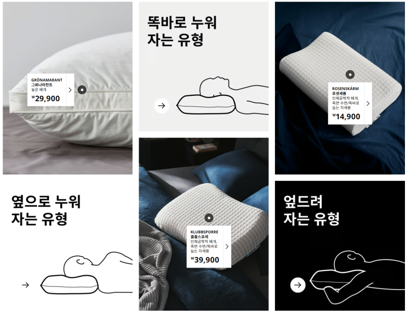 이케아 베개 고르는 법 | 클룹스포레 인체공학베개