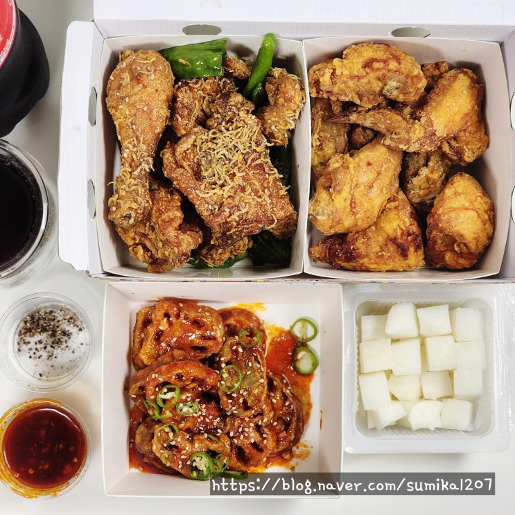 광화문 맛집 효도치킨 반반 꽈리멸 바삭 치킨 배달 후기