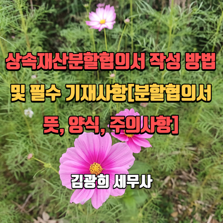  상속재산분할협의서 작성 방법 및 필수 기재사항[분할협의서 뜻, 양식, 주의사항]