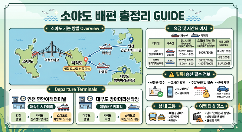 소야도 배편 시간표 요금 예약 방법 차량선적 총정리
