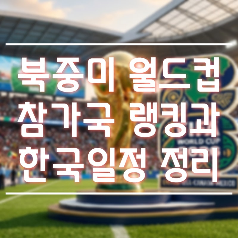 2026 북중미 월드컵 본선 48개국의 피파 랭킹과 별명, 한국 대표팀 일정 정리