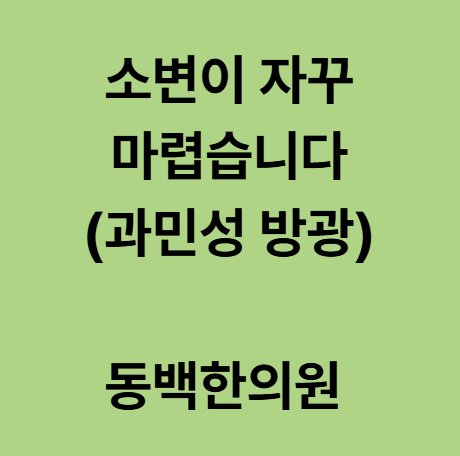  동백 한의원, 소변이 자꾸 마렵습니다 (과민성방광)