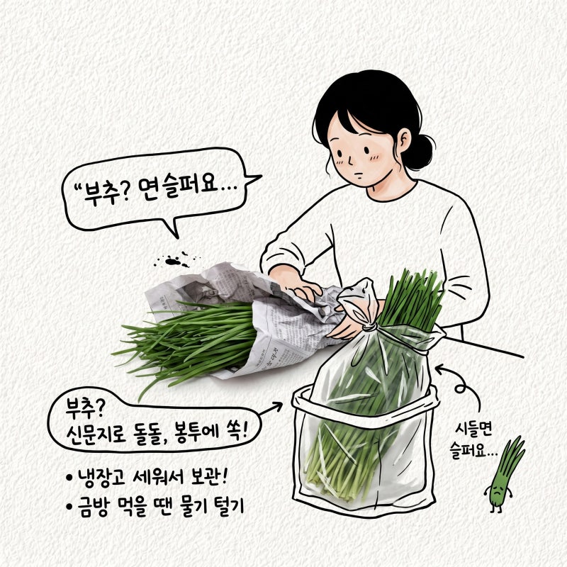 부추 오래 보관법 냉장 냉동보관 제철 효능