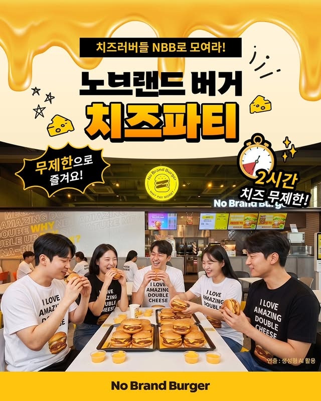  노브랜드버거 행사 이벤트 프로모션 | 치즈러버들 치즈파티