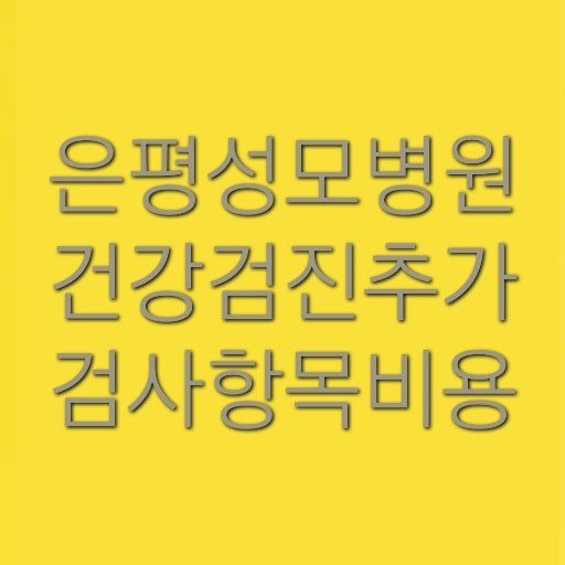 은평성모병원 건강검진 추가 항목 추가 비용