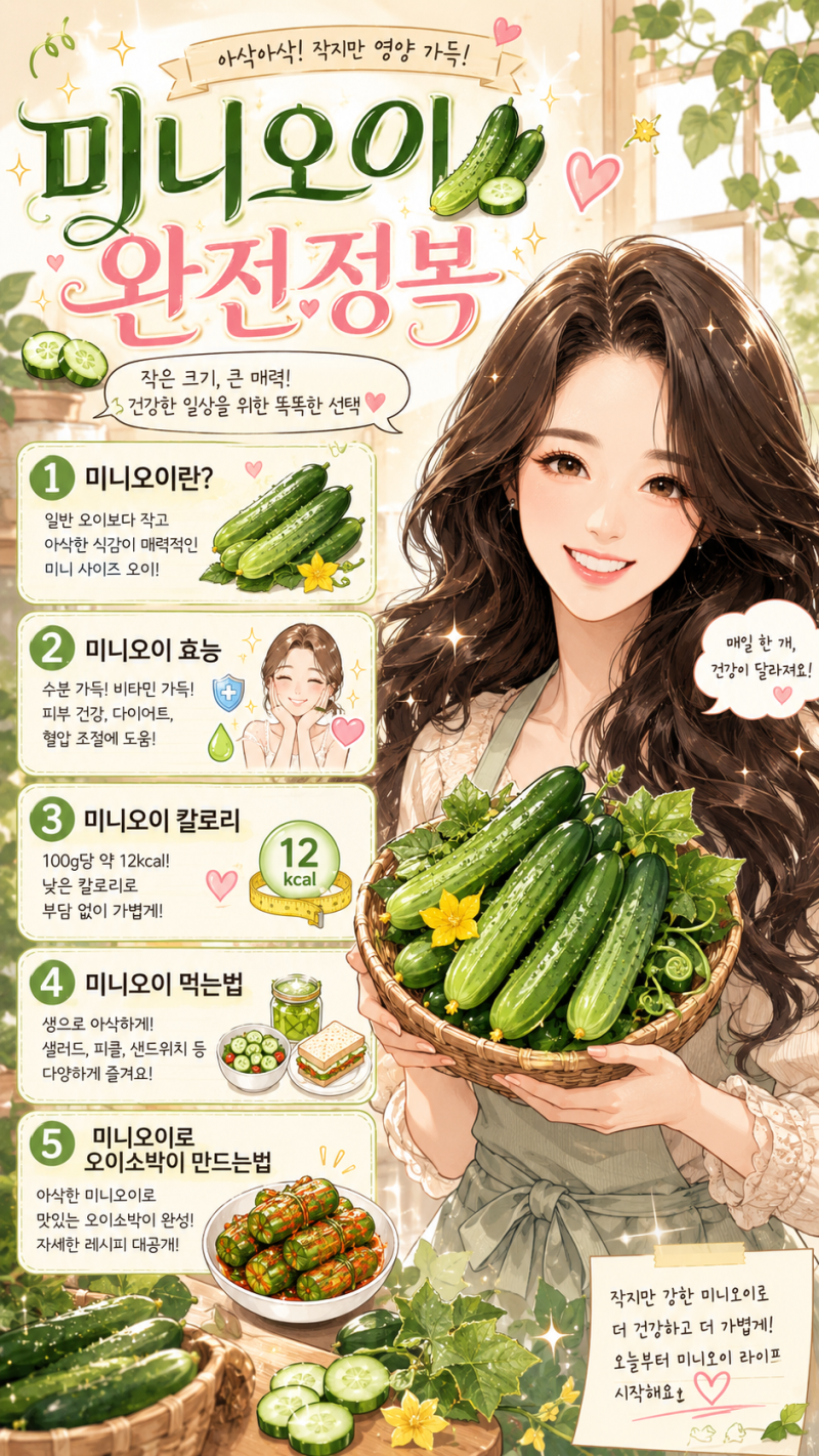 미니오이 효능 칼로리 먹는법 오이소박이 만드는법