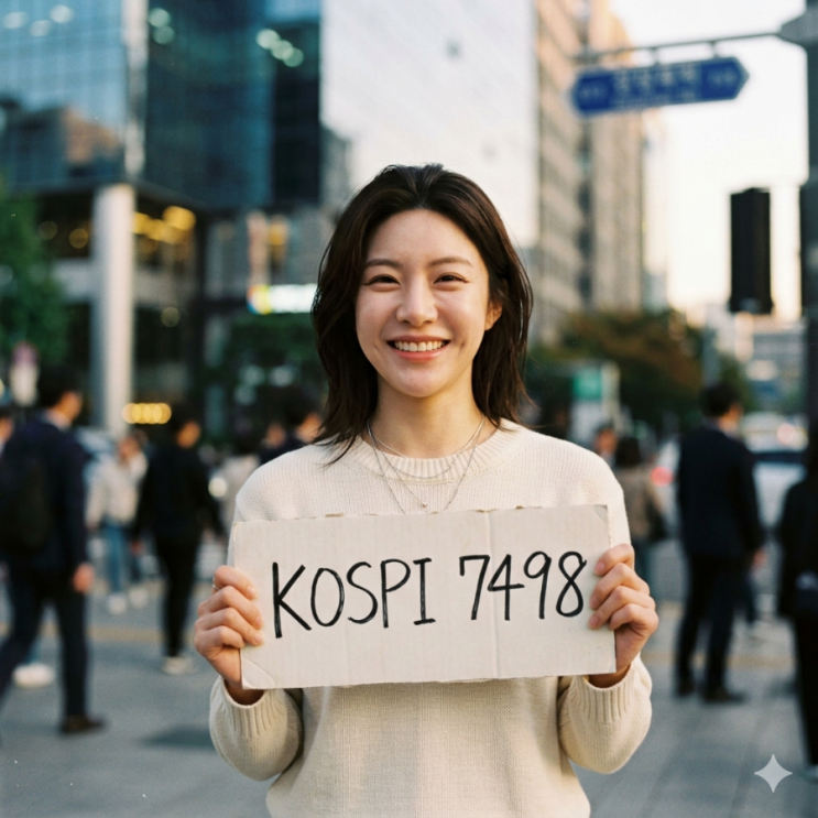  코스피 미국 하락에도 개미 4조원 매수로 신고가 7498 달성!!