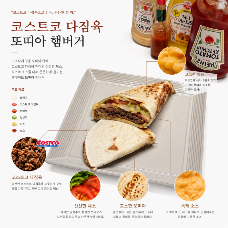 "1만 원 버거킹 햄버거 아까워졌습니다..." 코스트코 다짐 육으로 또띠아 햄버거 만들기 꿀팁 ....
