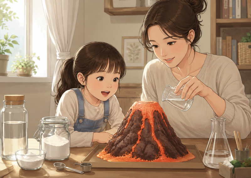 식초 베이킹소다 화산 폭발 실험 방법과 원리, 초등학생 집콕 과학놀이