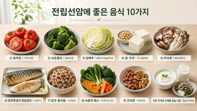전립선암에 좋은 음식 10가지, 완치 환우분들이 지킨 수술 전후·호르몬치료 식사 기준