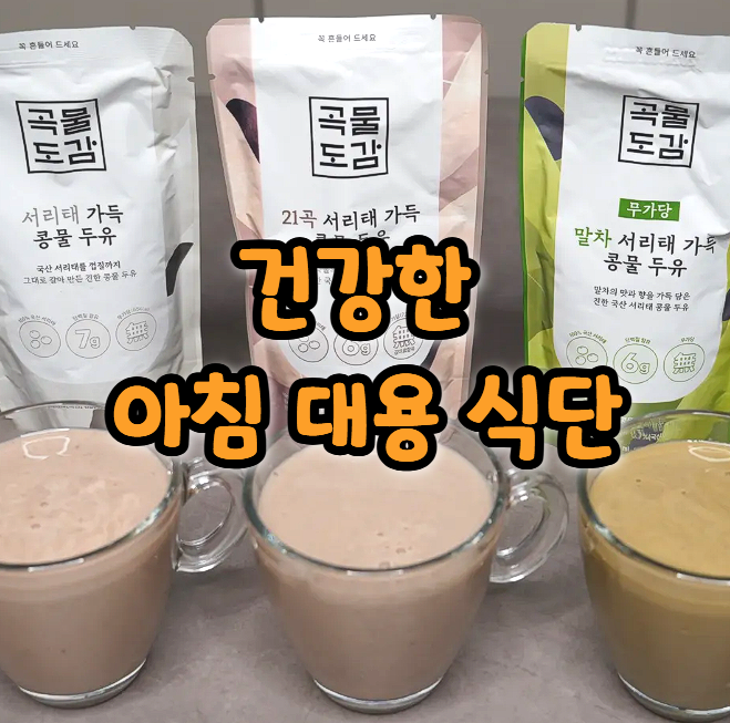 건강한식단 곡물도감 검은콩가루두유 3종 아침대용 후기