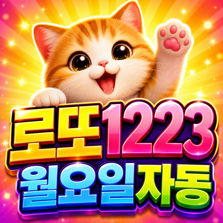  2026 로또 1223회 월요일자동 6장, 새로운 로또 판매점의 패턴은 어떨까나!? 