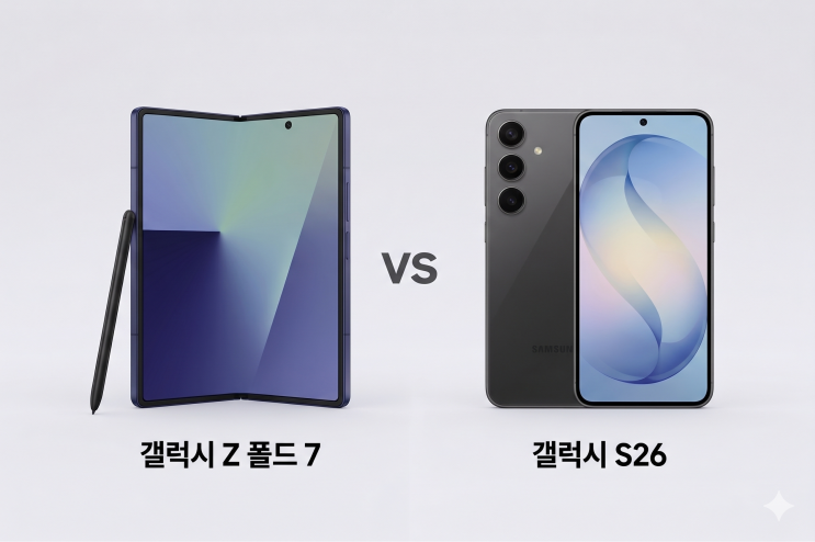  갤럭시 Z 폴드7 vs 갤럭시 S26  | 같은 돈이면 어느 쪽인가 — 폴더블 경험값과 바 타입 실용성 비교