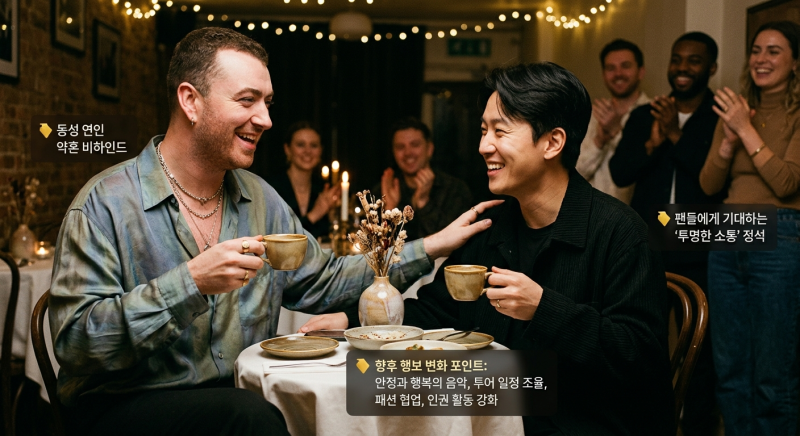 샘 스미스, 동성 연인 약혼 발표 이후 달라질 행보와 비하인드