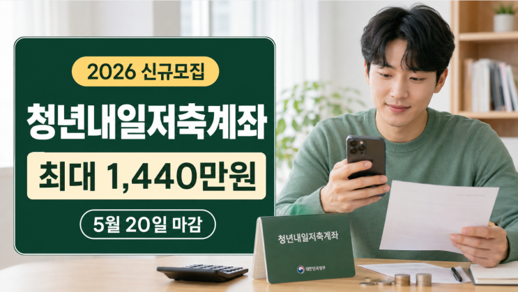  2026 청년내일저축계좌 신청 조건, 1,440만원 받는 핵심 기준