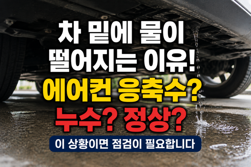 자동차 밑에서 물 떨어질 때 고장인지 정상인지 확인 방법