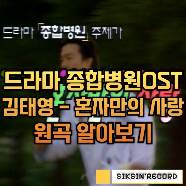  표절 논란이 있었던 드라마 <종합병원> OST 김태영의 혼자만의 사랑의 원곡은?