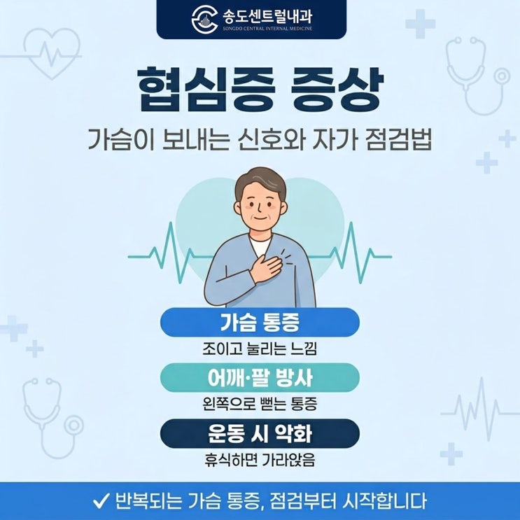 협심증 증상, 가슴이 보내는 신호와 자가점검법