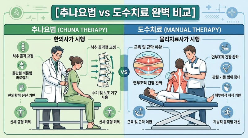 추나 요법과 도수치료 차이 : 내 허리에 맞는 보존적 치료 찾기｜#17