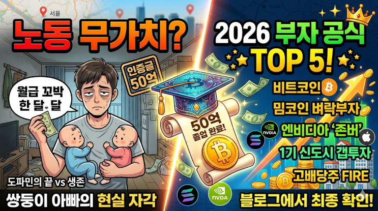  노동은 가치가 있는가? 2026년 현재 가장 빠르게 부자 되는 법 TOP 5