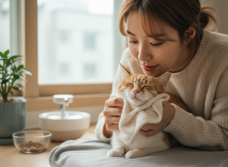  고양이 턱드름 재발 방지, 밥 그릇 바꾸기