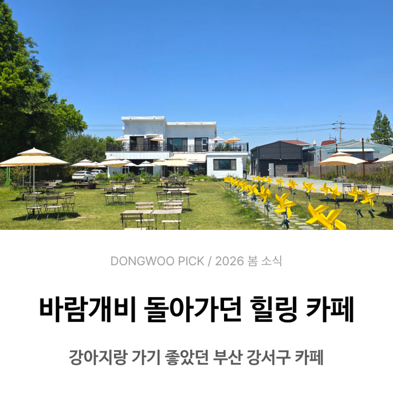 [김해 근교 대형카페 추천] 부산 강서구 애견동반 카페 헐스, 야외에서 강아지랑 놀기 좋았던....