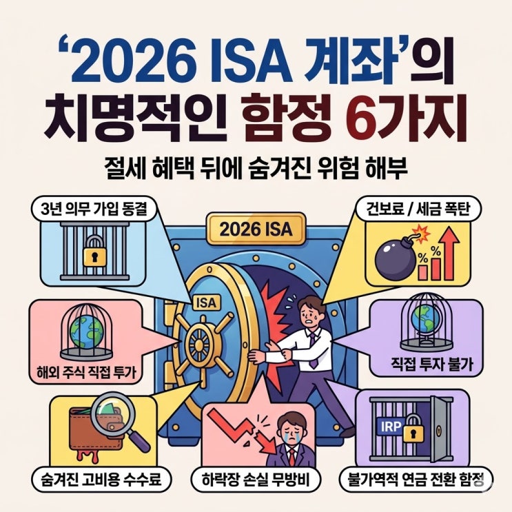  [2026 최신판] ISA 계좌 단점 6가지 총정리: 중도인출 및 건보료 폭탄 주의보