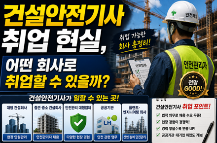 건설안전기사 취업 현실, 어떤 회사로 취업할 수 있을까?