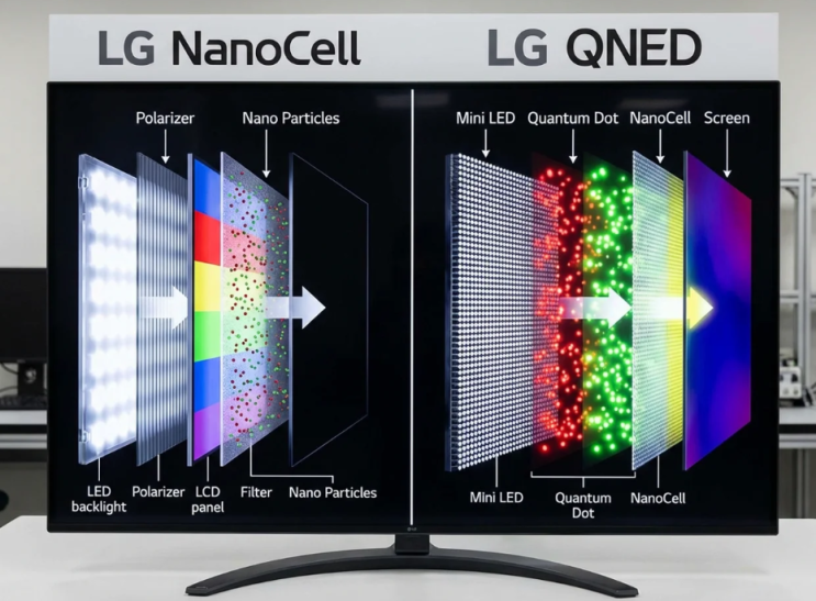  lg 나노셀 qned 비교 화질 성능 뭐가다를까?