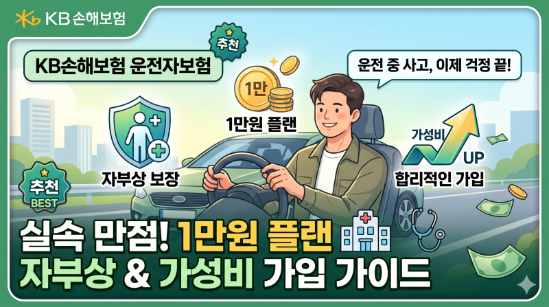 KB손해보험 운전자보험 1만원 플랜 자부상 가성비 가입