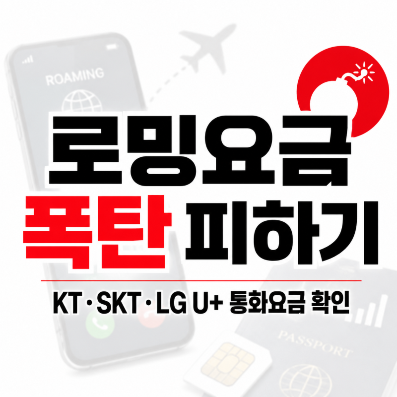 해외로밍 요금폭탄 피하는 법 KT SKT LG U+ 통화요금 확인