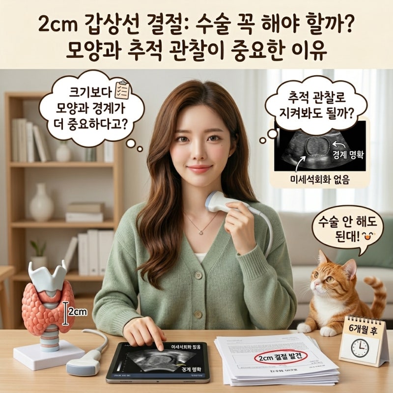 갑상선 결절 2cm, 수술이 꼭 필요할까? 모양과 추적 관찰이 중요한 이유