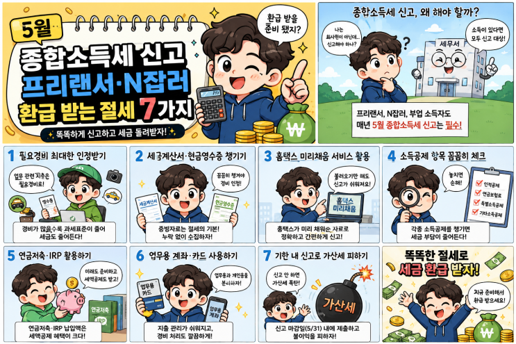  5월 종합소득세 신고｜프리랜서·N잡러 환급 받는 절세 7가지