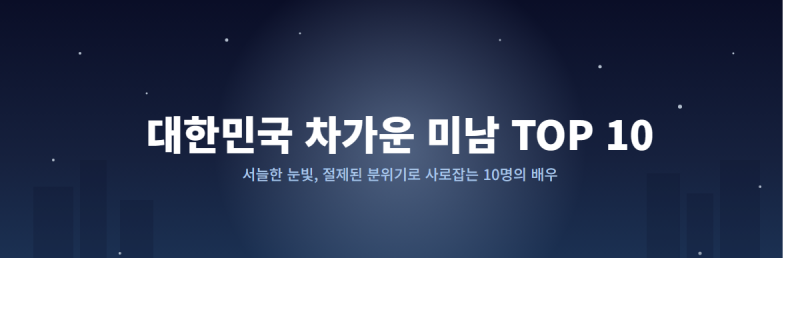 대한민국 차가운 미남(냉미남) 톱10